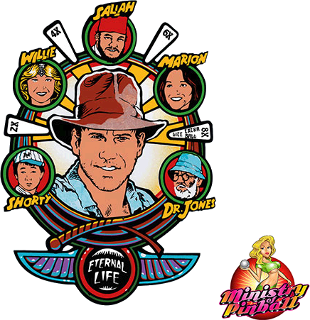 Indiana Jones Playfield Overlay - Indiana Jones Pinball (436x451), Png Download