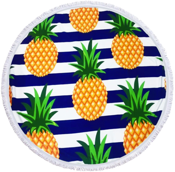 Pina Colada Pina Colada - Lish Large Microfiber Round Beach Towel Boho Hippy (600x600), Png Download
