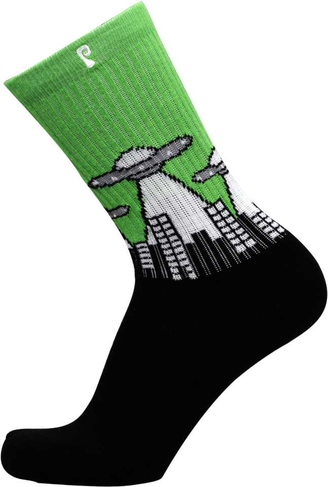 Black/green *glow In The Dark* - Sock (819x1024), Png Download