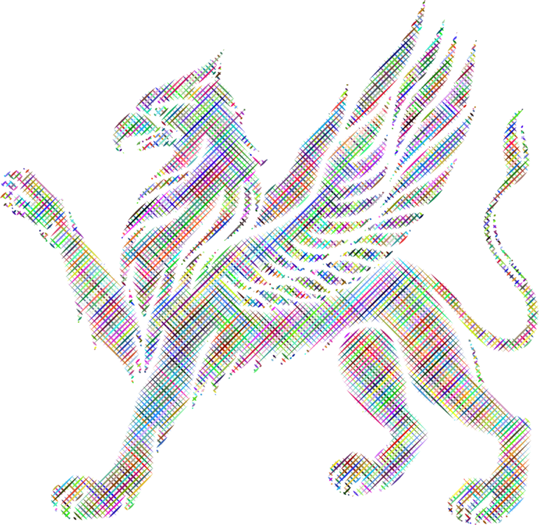 Line Art Griffin Animalistika Pop Art - Griffin Png (770x750), Png Download