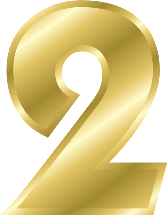 Clipart Free Download Gold Number - Transparent Background 2 Png (336x570), Png Download