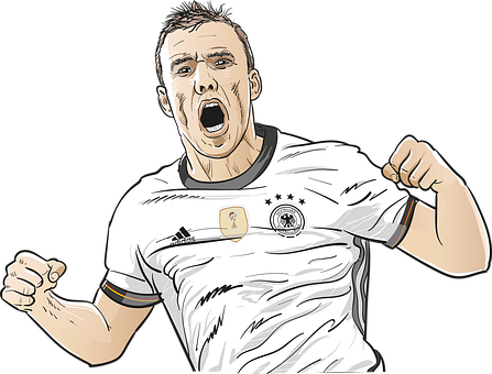 Football, Sport, Rush, Footballers - Cartoon (447x340), Png Download