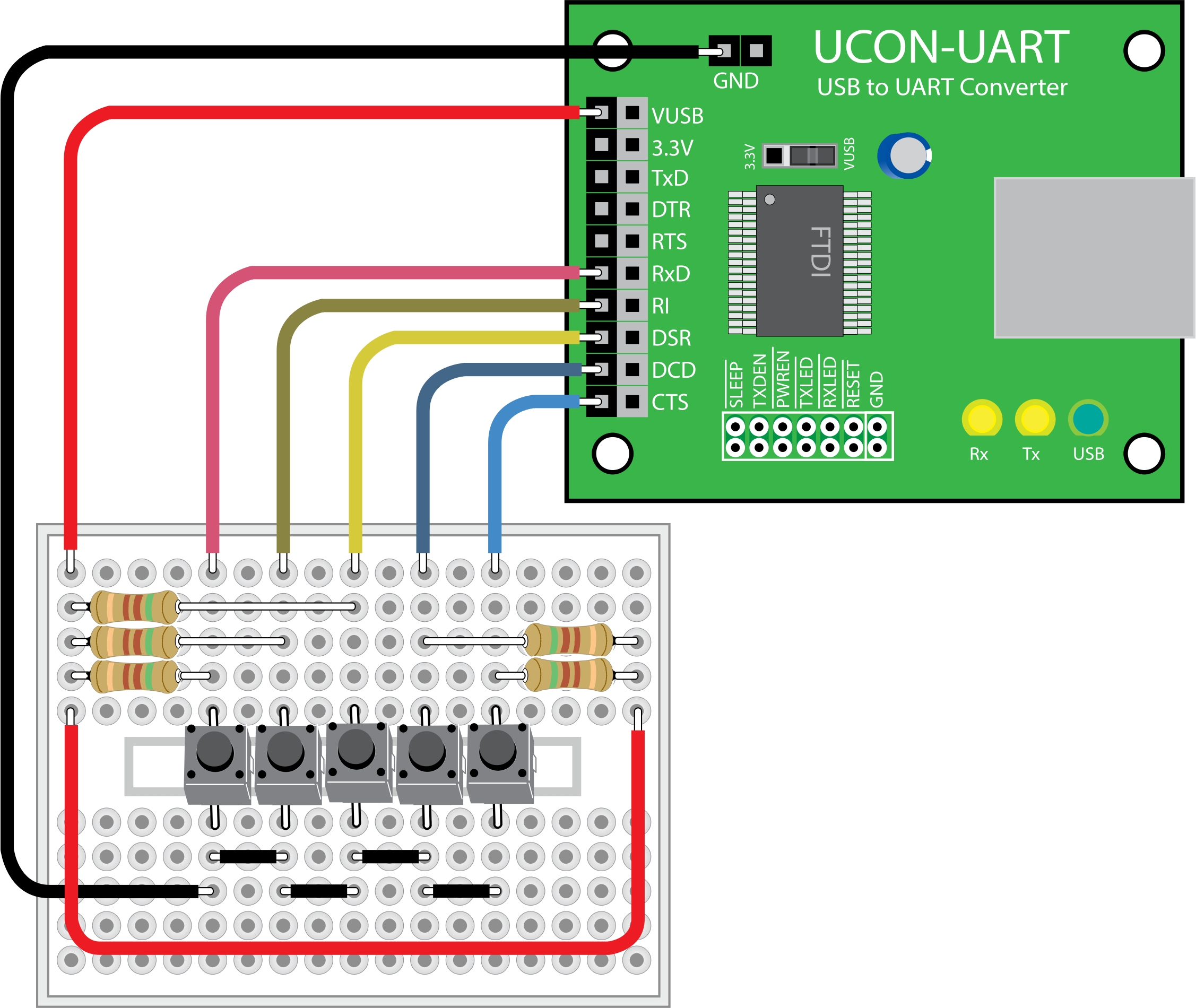 Circuit Board Clipart - Usb To Uart Circuit (2254x1900), Png Download