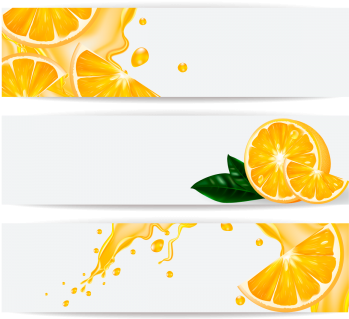 Cards With Realistic Orange And A Splash Of Juice, - Orange (360x360), Png Download