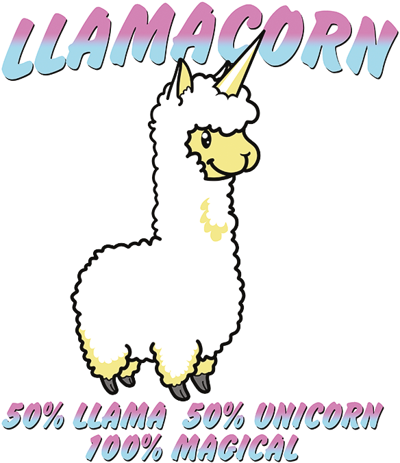 Llamacorn 50% Llama 50% Unicorn, 100% Magic Stock Transfer - Unicorn Llama (675x675), Png Download