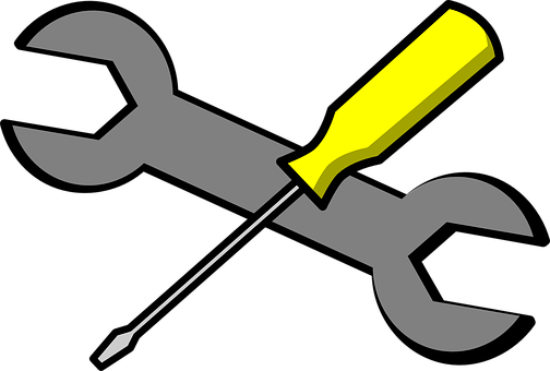 Tools Spanner Screw-driver Wrench Handyman - Screwdriver And Wrench Clipart (504x340), Png Download