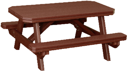 View The Full Image Child's Traditional Picnic Table - Finch Poly Child's Picnic Table With Benches *black* (535x350), Png Download