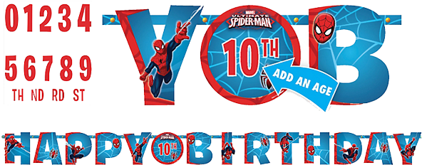 Spiderman Happy Birthday Banner - Spider Man Happy Birthday Png (600x272), Png Download