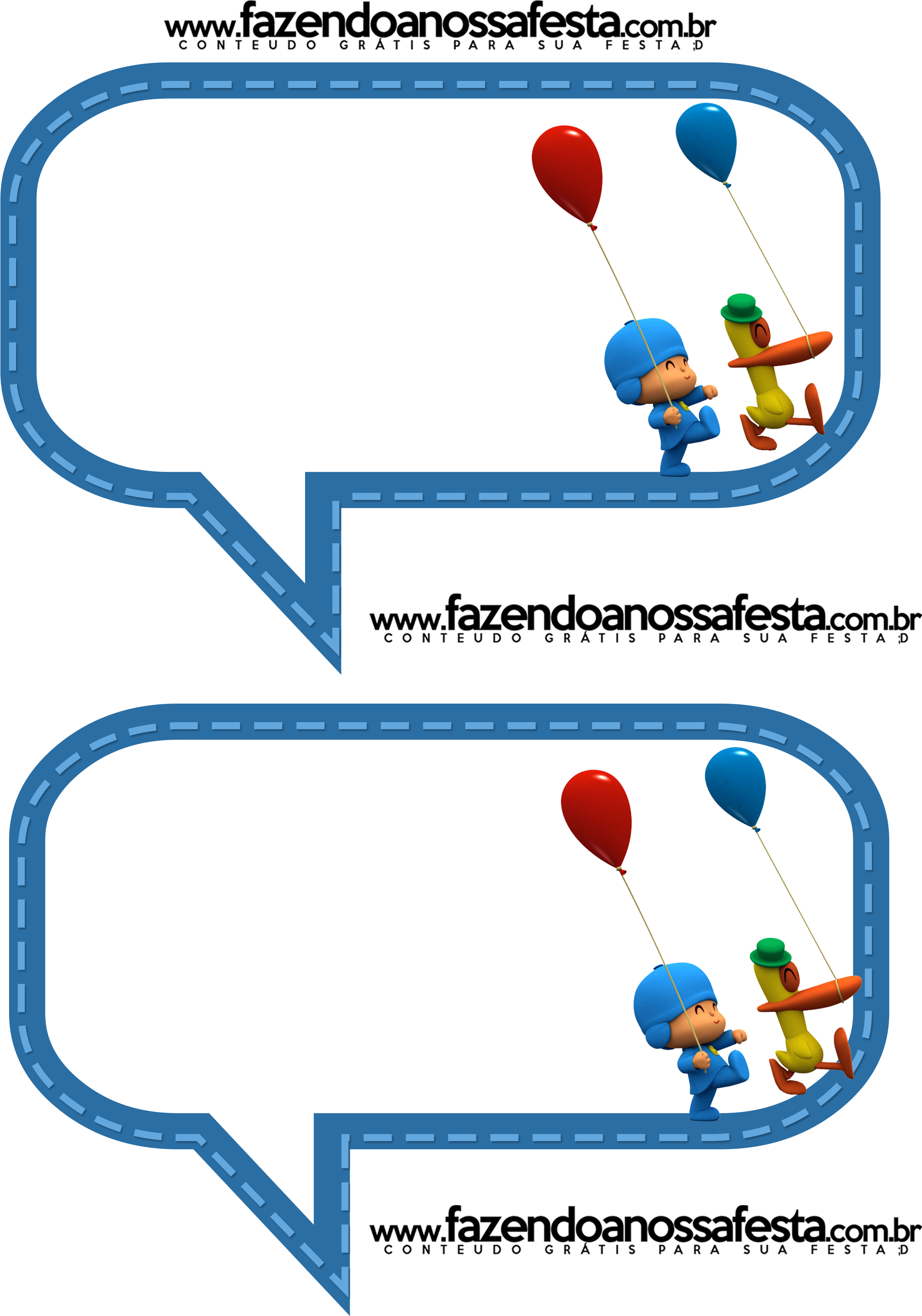 Plaquinhas Divertidas Para Fotos Pocoyo - Pocoyo (2480x3508), Png Download