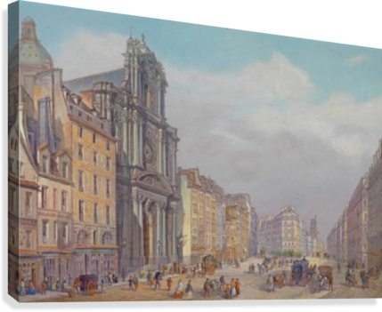 View Of Rue Saint-antoine, Paris Canvas Print - Saint Antoine Paris (429x351), Png Download