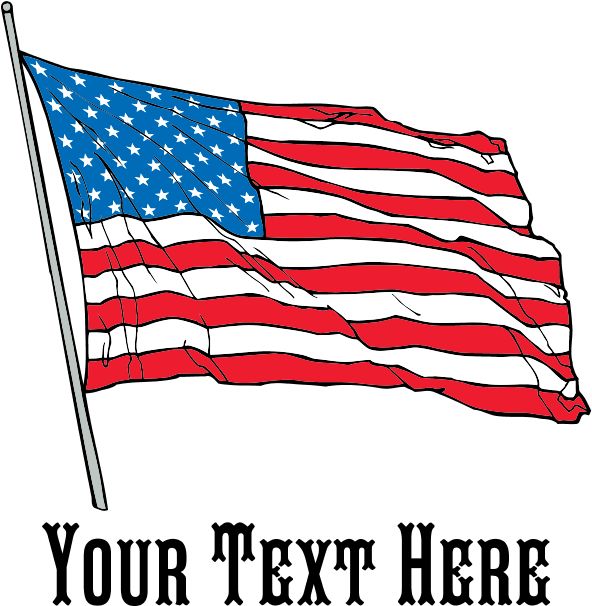 Custom Us Flag Design Banner - American Flag In Wind Shower Curtain (700x700), Png Download