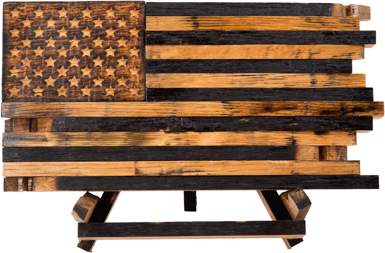 The Classic Cask - Wooden American Flag (800x534), Png Download