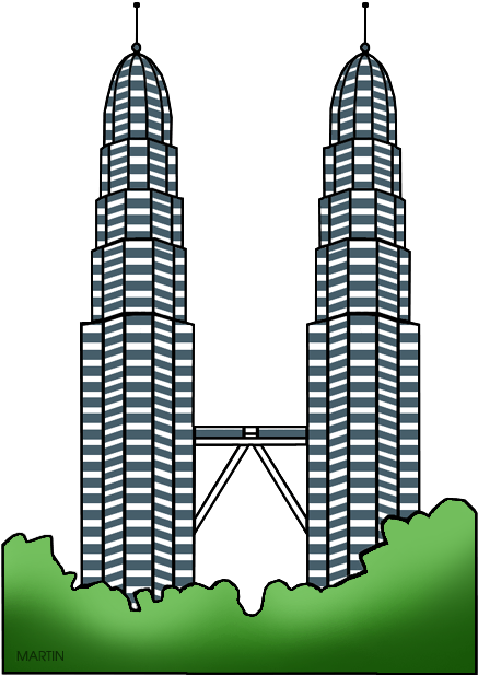Petronas Twin Tower Clip Art (456x648), Png Download