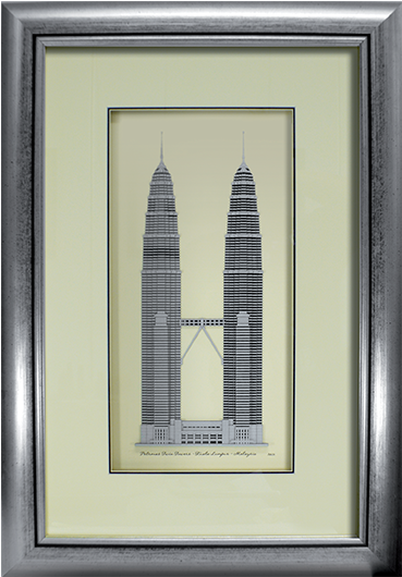 2-d Art Pieces - Petronas Towers (600x600), Png Download