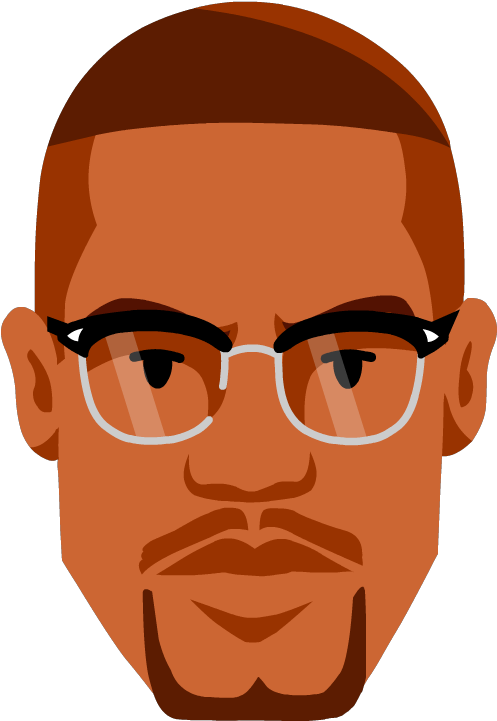 Malcolm X - Illustration (880x880), Png Download