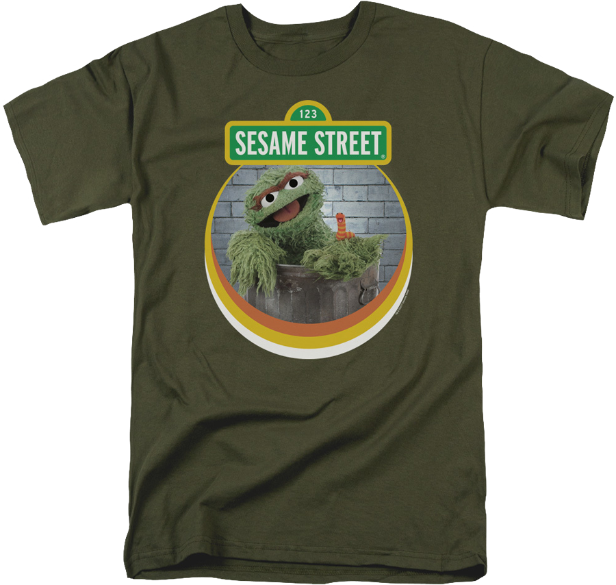 Slimey And Oscar The Grouch Sesame Street T-shirt - Sesame Street (900x854), Png Download
