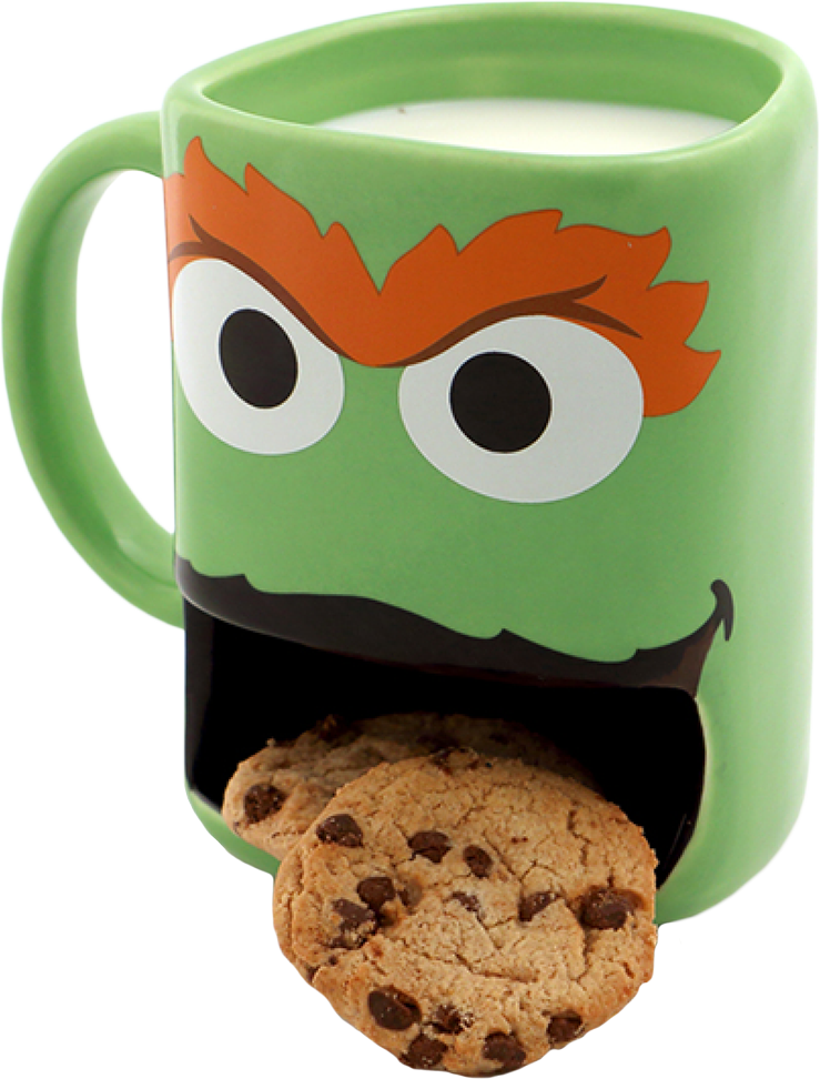 Sesame - Oscar The Grouch Mug (739x972), Png Download