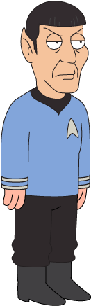 Spock Khan Scotty - Spock Family Guy (249x785), Png Download