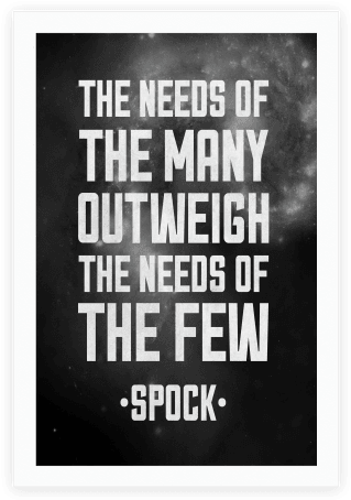 The Needs Of The Many Out Weigh The Needs Of The Few - Needs Of The Many Outweigh The Needs (484x484), Png Download
