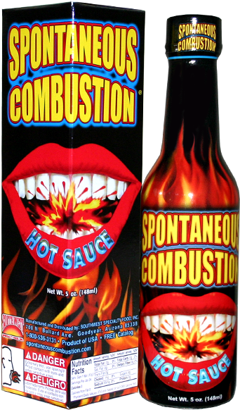 Spontaneous Combustion Hot Sauce (600x600), Png Download