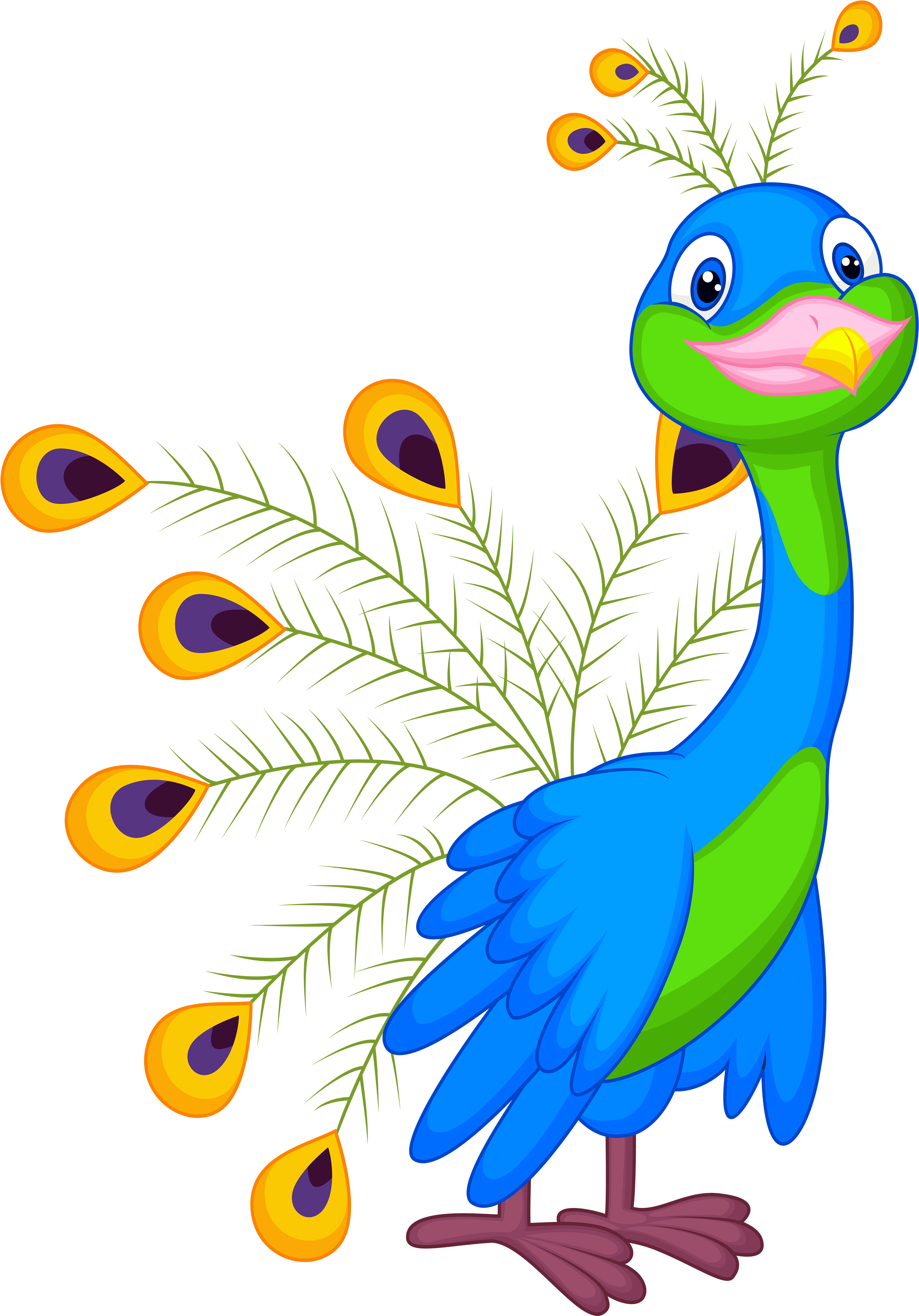 Ffa D Bcd E Orig Dibujos - Cute Peacock Clipart Png (3651x5000), Png Download