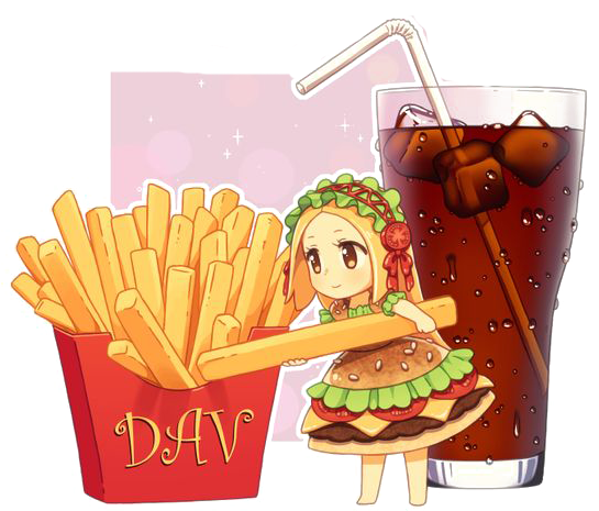 Hamburger Chibi Anime Drawing Food - Anime Food Girl Chibi (564x515), Png Download
