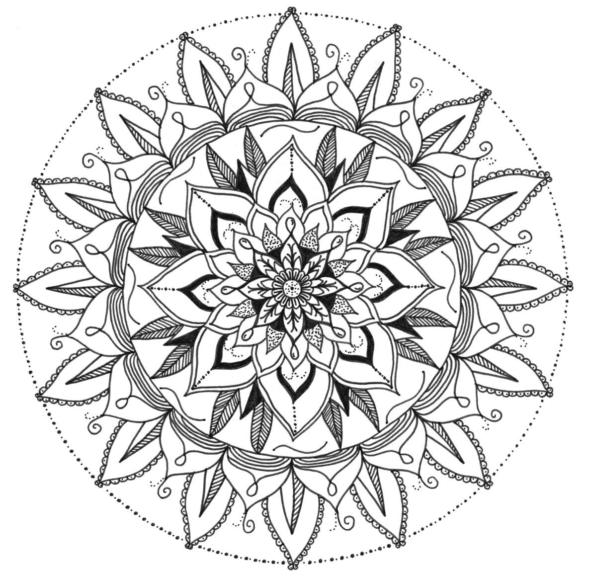 Drawing ©2016 By Lay Alhambra - Mandala Alhambra (1200x1190), Png Download