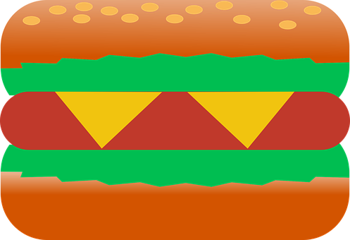 Hamburger, Bread, Food, Cheese - Hamburger (497x340), Png Download
