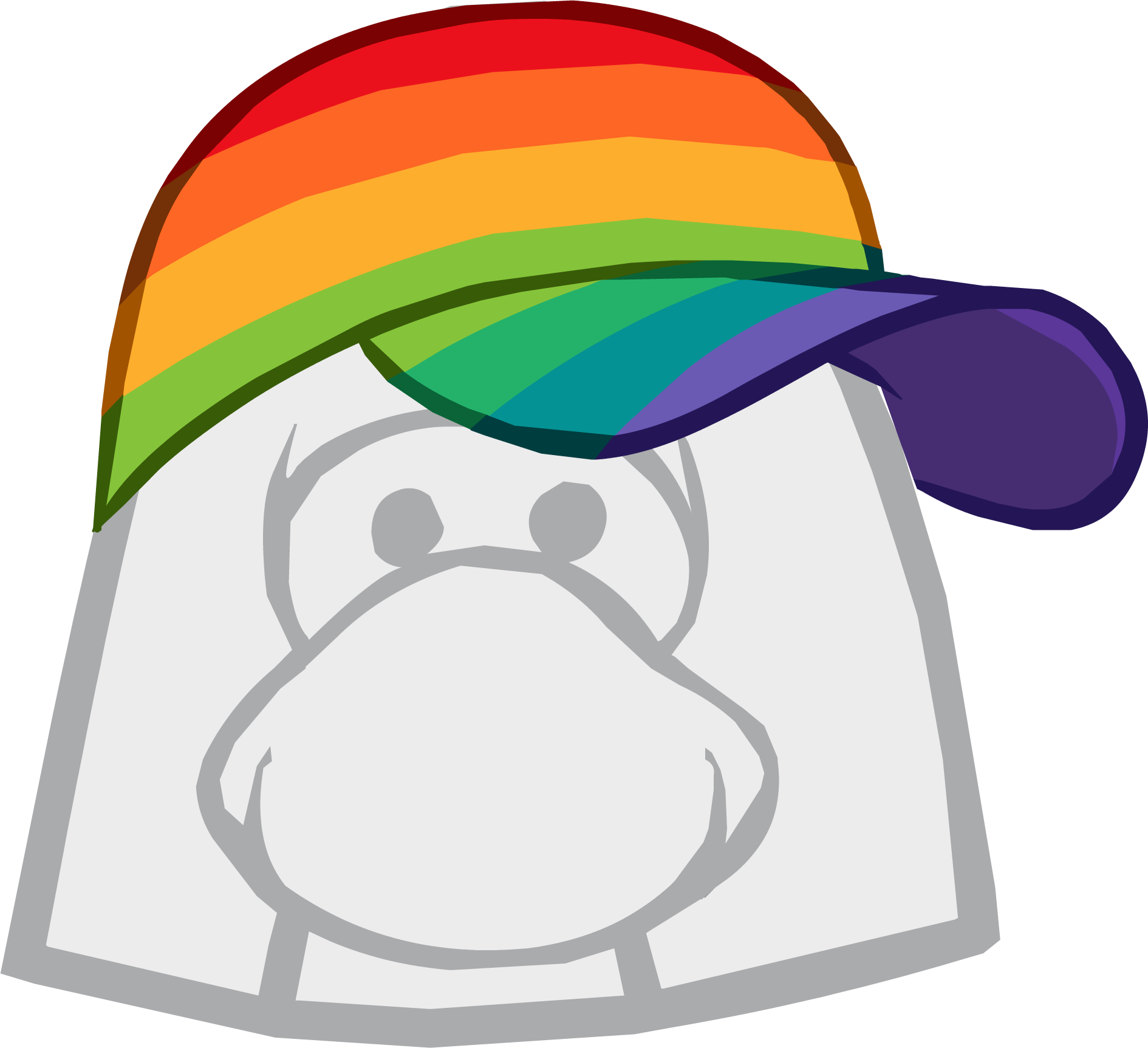 Rainbow Cap Icon - Club Penguin Optic Headset (1890x1725), Png Download