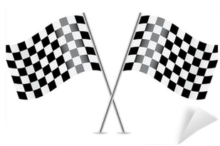 Checkered Flags - Black And White Go Kart Flag Logo (400x400), Png Download