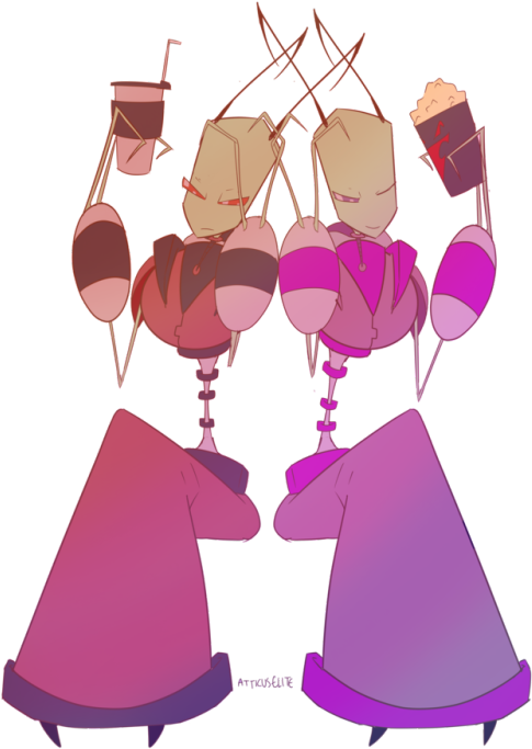 Invader Zim Red And Purple - Invader Zim Tallest Red Fanart (500x707), Png Download