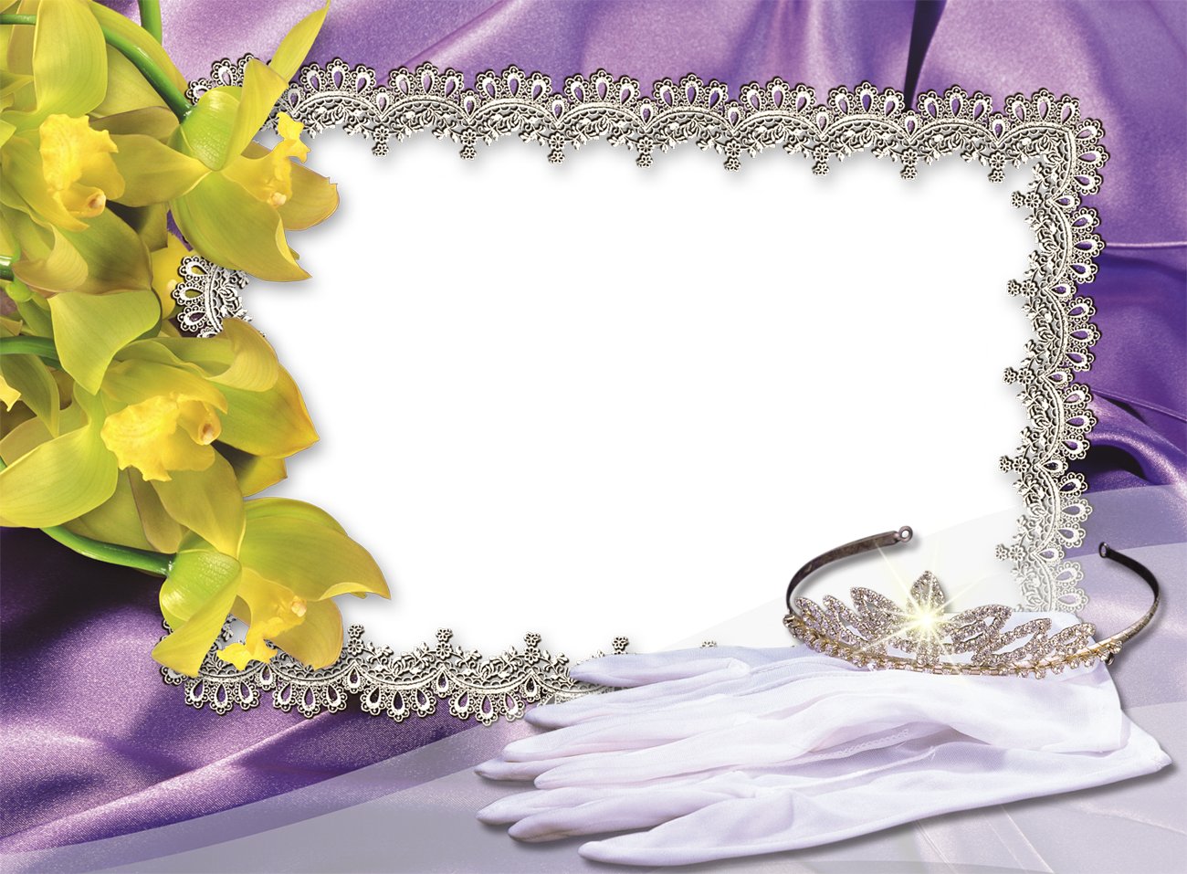 Yellow Rose With Wedding Frame Presentation Ppt Backgrounds (1300x957), Png Download