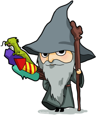 Gandalf Clipart Cartoon - Gandalf Fireworks Clip Art (400x421), Png Download