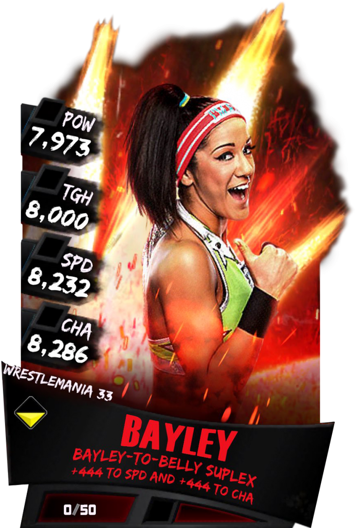 Bayley S3 14 Wrestlemania33 Ringdom - Wwe Supercard Brock Lesnar (733x1158), Png Download