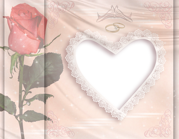 Download Pink Wedding Frames Png Frame Wedding Heart Png Hd Full Size Png Image Pngkit