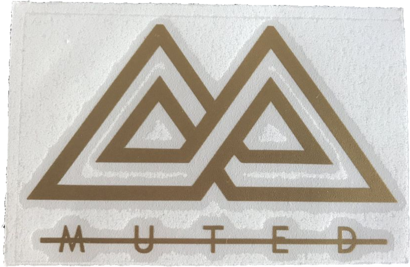 Muted Sticker - Gold - Blue (1060x795), Png Download