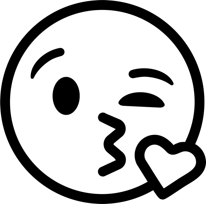 Cookie Monster Clip Art - Emoji Clipart Black And White (600x596), Png Download