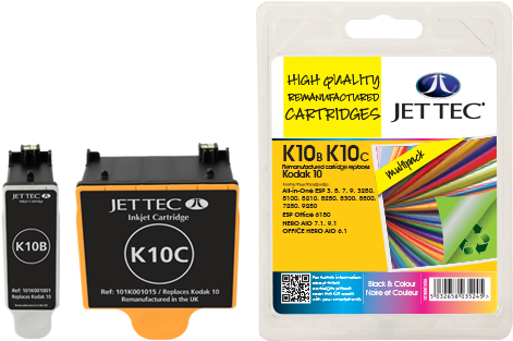 101k001036 - Jettec Kodak Compatible No.10 Black & Colour Cartridge (600x500), Png Download