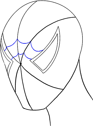 Drawn Mask Spiderman - Drawing (678x600), Png Download