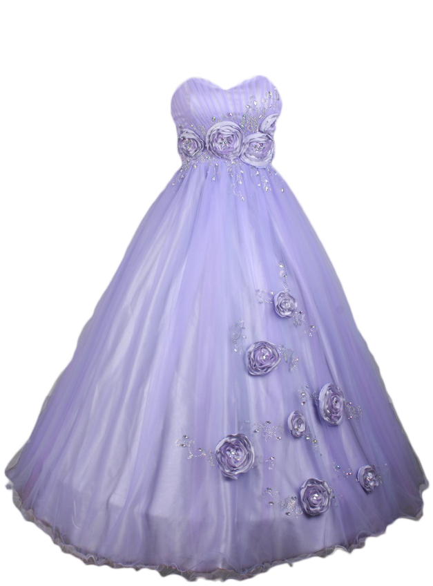 Purple Rose Gown - Dress (626x868), Png Download