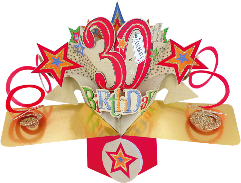 Happy 30th Birthday Pop-up Greeting Card - Second Nature Pop Ups Birthday Pop Up Card 40th Birthday (1000x750), Png Download