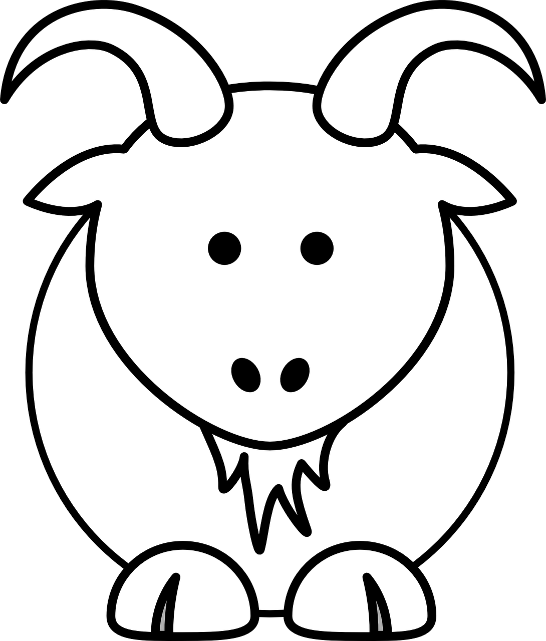 Cartoon Goat Bw Svg Clip Arts 510 X 599 Px (510x599), Png Download