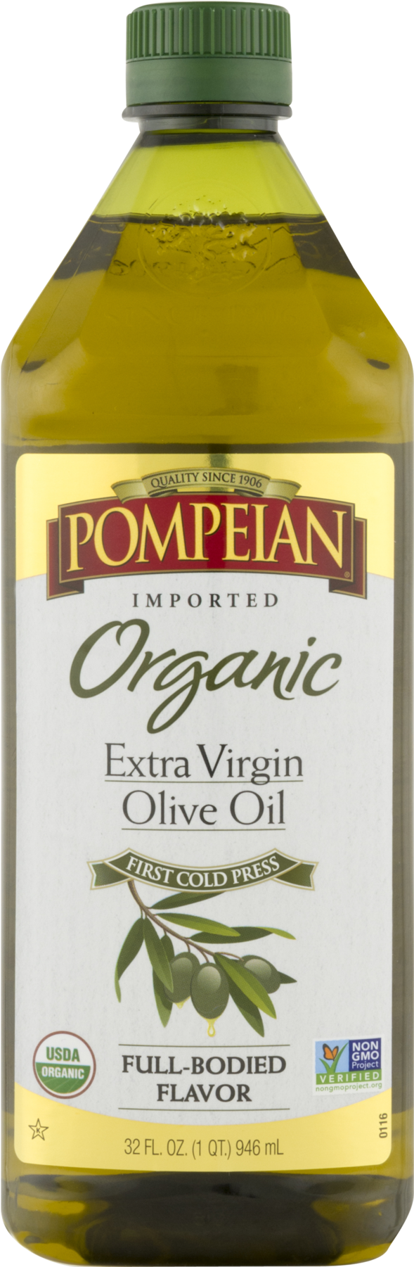 Pompeian Organic Extra Virgin Olive Oil (1800x1800), Png Download