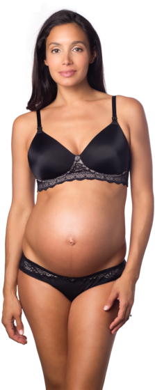 Captivation Black Contour Plunge Nursing Bra - Maillot De Bain Soutien Gorge (401x600), Png Download