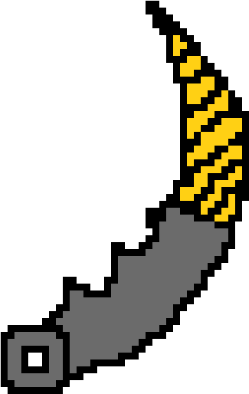 Karambit Tiger Tooth - Karambit Pixel Art (510x610), Png Download