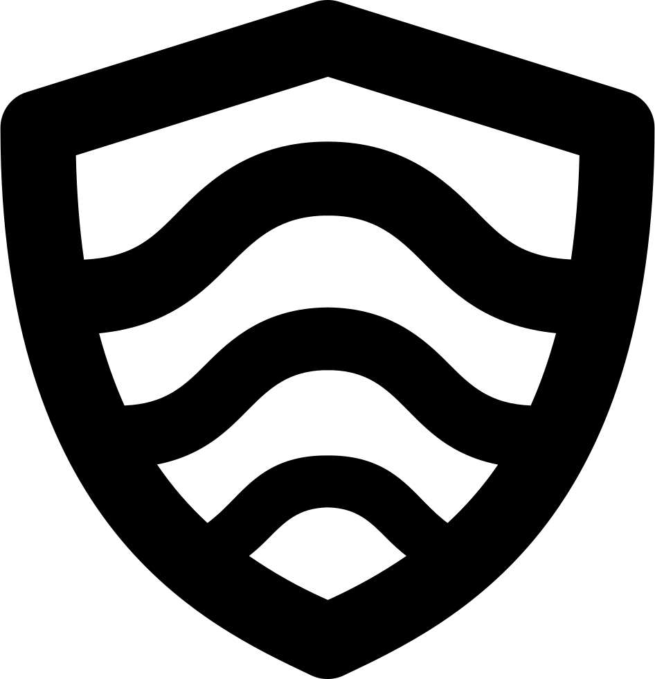 Shield With Curved Lines - Icon (946x980), Png Download