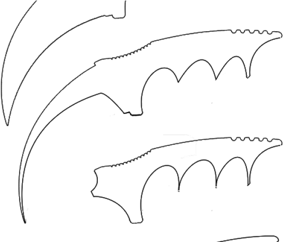 Drawn Khife Karambit - Line Art (640x480), Png Download