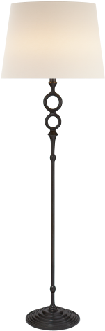 Bristol Floor Lamp In Aged Iron With Linen Shade - Long Lamp (480x480), Png Download