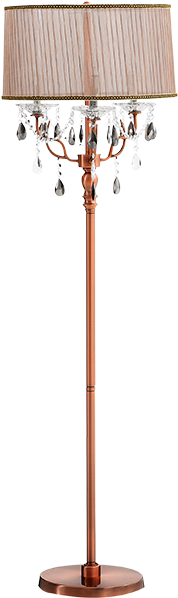 Image For Metal Floor Lamp With Pink Fabric Shade From - Lampshade (519x804), Png Download