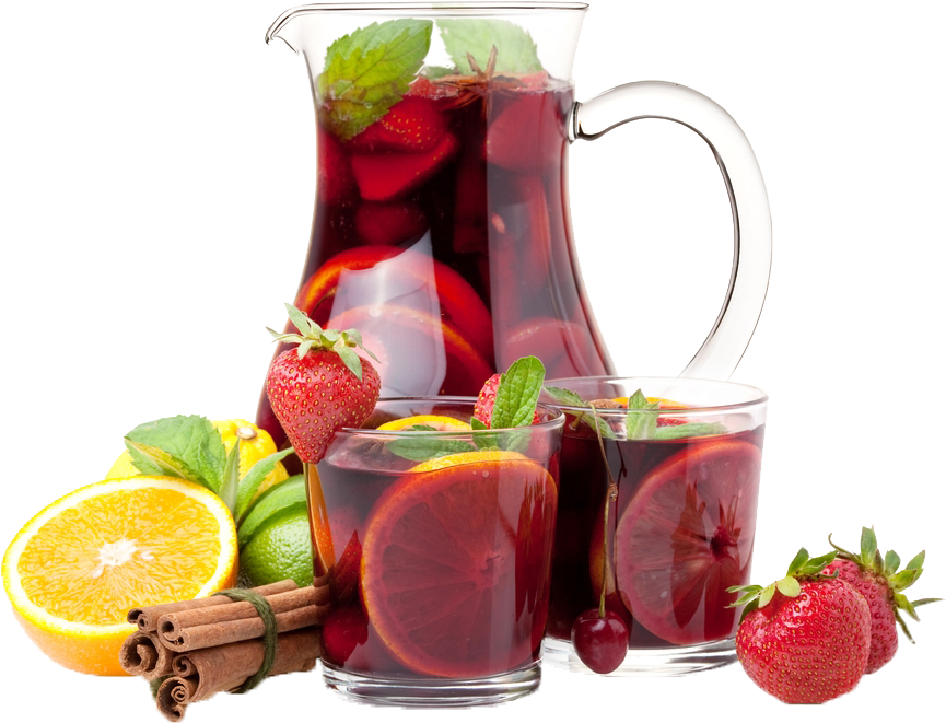 1483609648-63 - Red Wine Drink With Fruits (864x677), Png Download